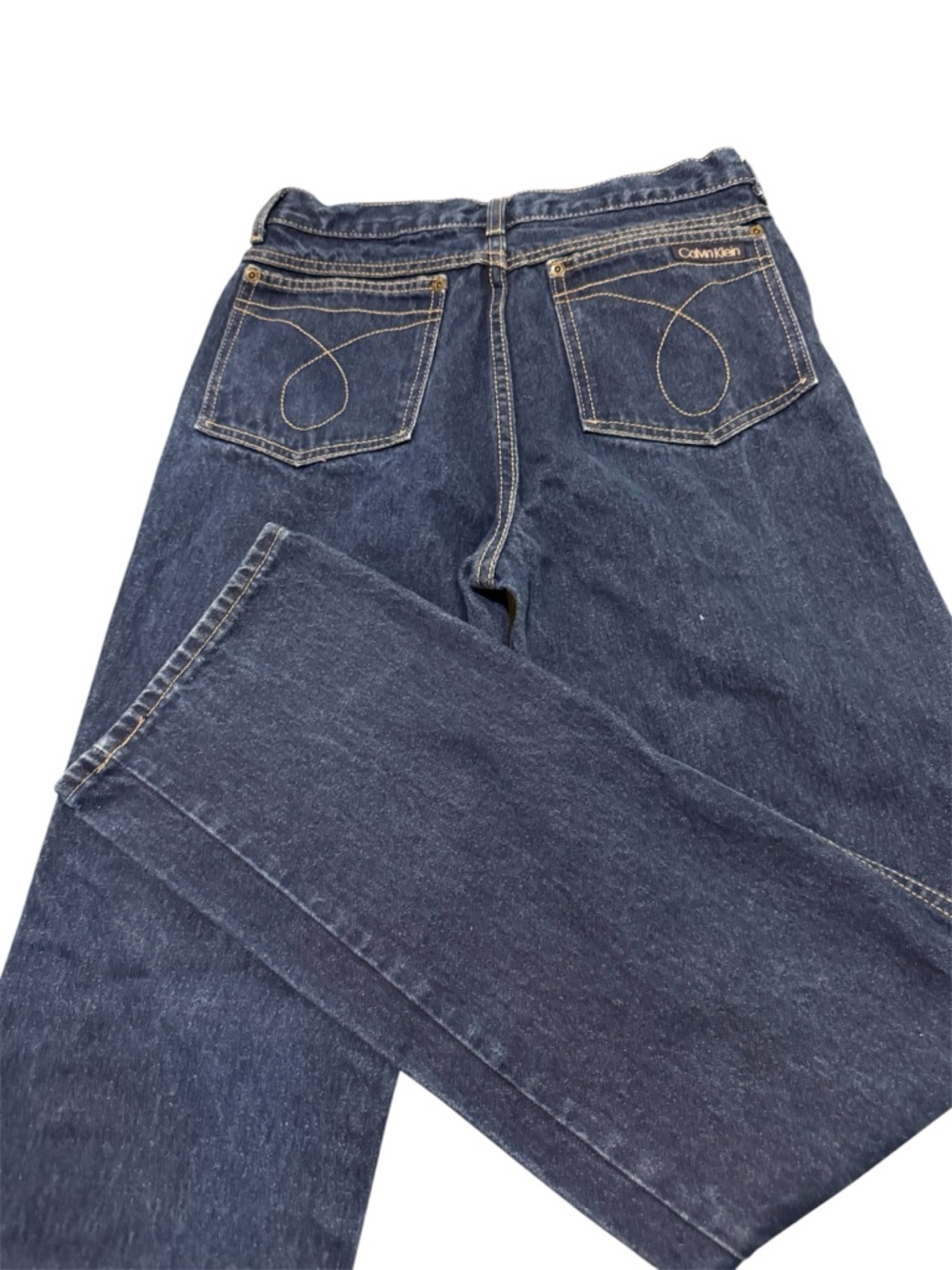 Calvin Klein Women's Straight Leg Jeans — Dark Blue Denim